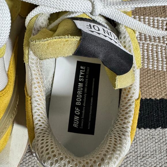 RUN OF MANGO SNEAKERS Women EU38 Yellow LEMONADE Made in Italy Suede Chunky - Picture 8 of 11